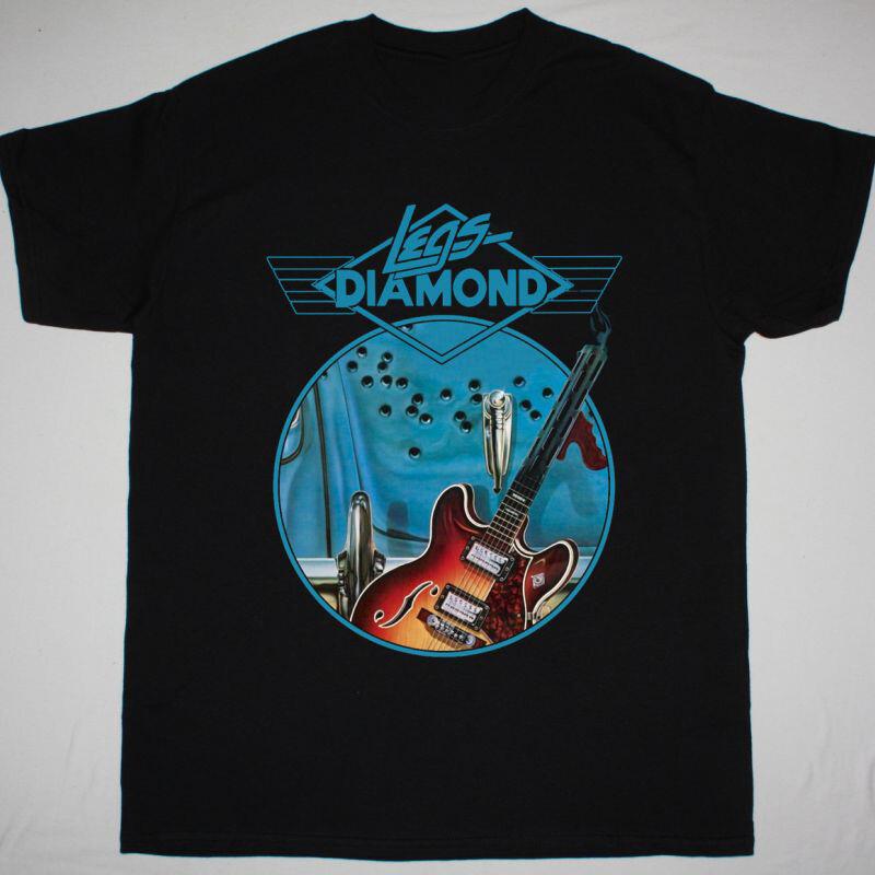 Vtg Legs Diamond Band Heavy Cotton Black Unisex Full Size Shirt Unisex T-Shirt XL