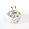 Knitting Tool Model Colorful Miniature Bamboo Basket Braided Yarn Ball Ornament for Dollhouse Decorations