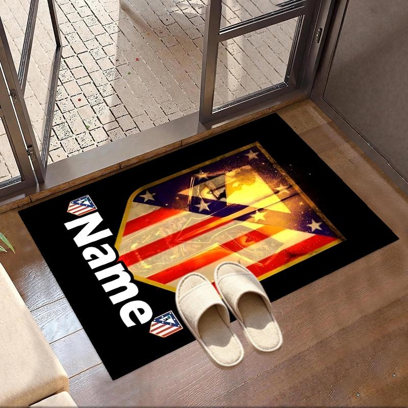 Custom Name Personalized Atletico Madrid Print Carpet, Versatile Home Decor Rug, for Playroom, Apartment, Balcony, Entryway, Hallway Gift