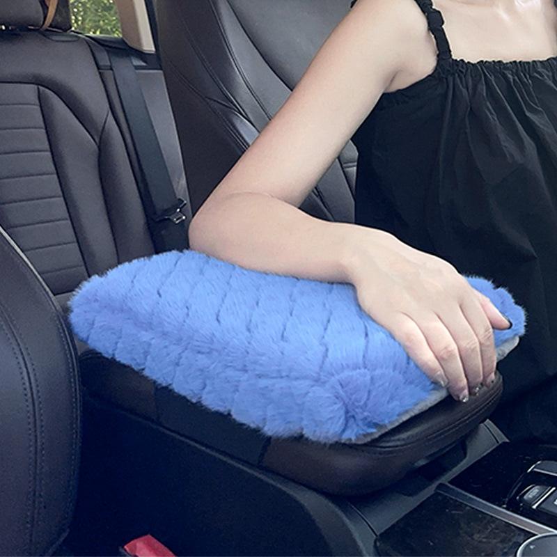 Soft Plush Car Armrest Box Cushion Center Console Warm Arm Cover Heighten Pads Universal Auto Interior Decoration Accessories