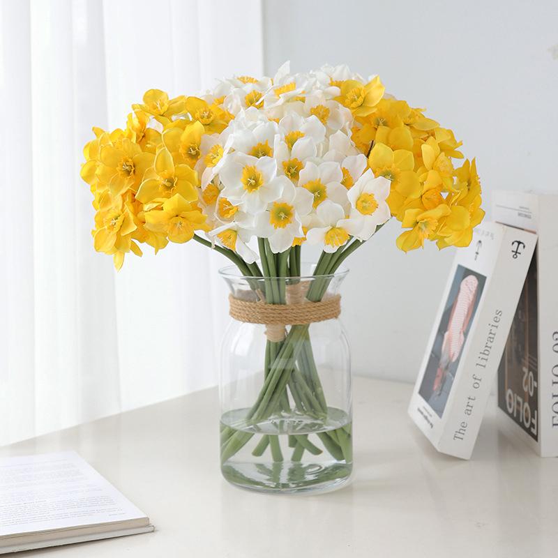 Pastoral Style Daffodil Bouquet Artificial Flowers Living Room Decoration Table Flowers Interior Decoration