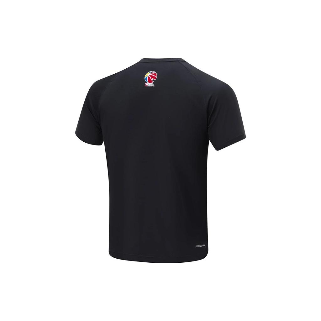Li Ning CBA Series Professional Basketball Jersey Zhejiang Team Logo Print Moisture-Wicking Quick-Dry Short Sleeve Men Tops Black ATST903-1