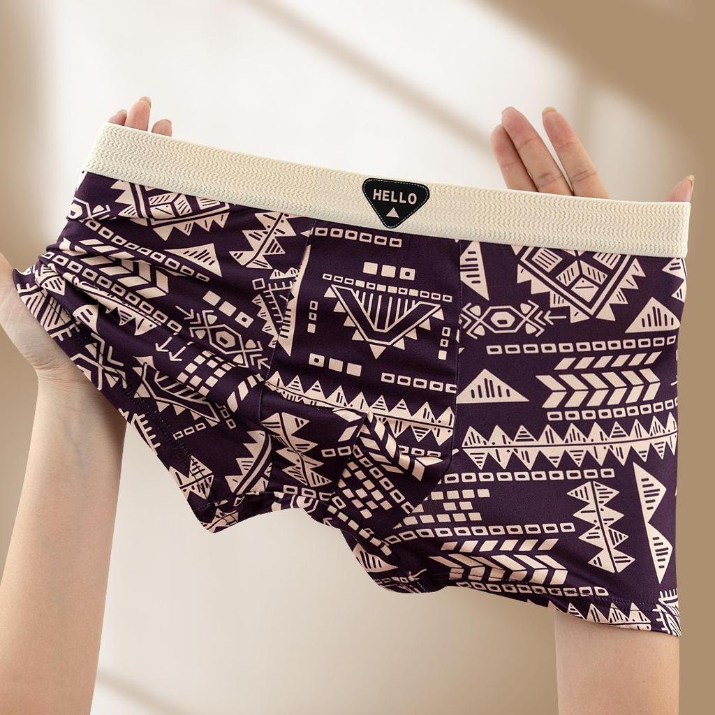 Men's Seamless, Comfortable & Breathable Trendy Print Boxer Briefs