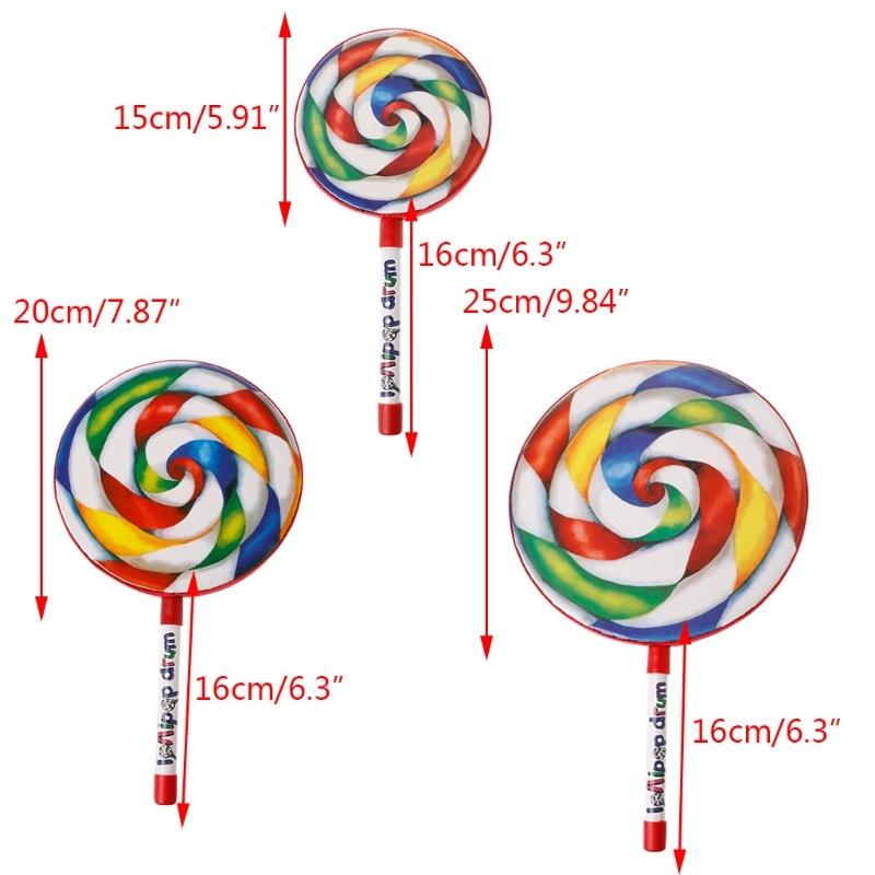Lollipop Drum Baby Kids Palička hudební rytmické nástroje pro rané vzdělávání hračka