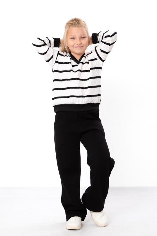 Pants – Girls' Palazzo Casual Loose Fit, Soft Fabric & Elastic Waist, Winter 6437-025 HC