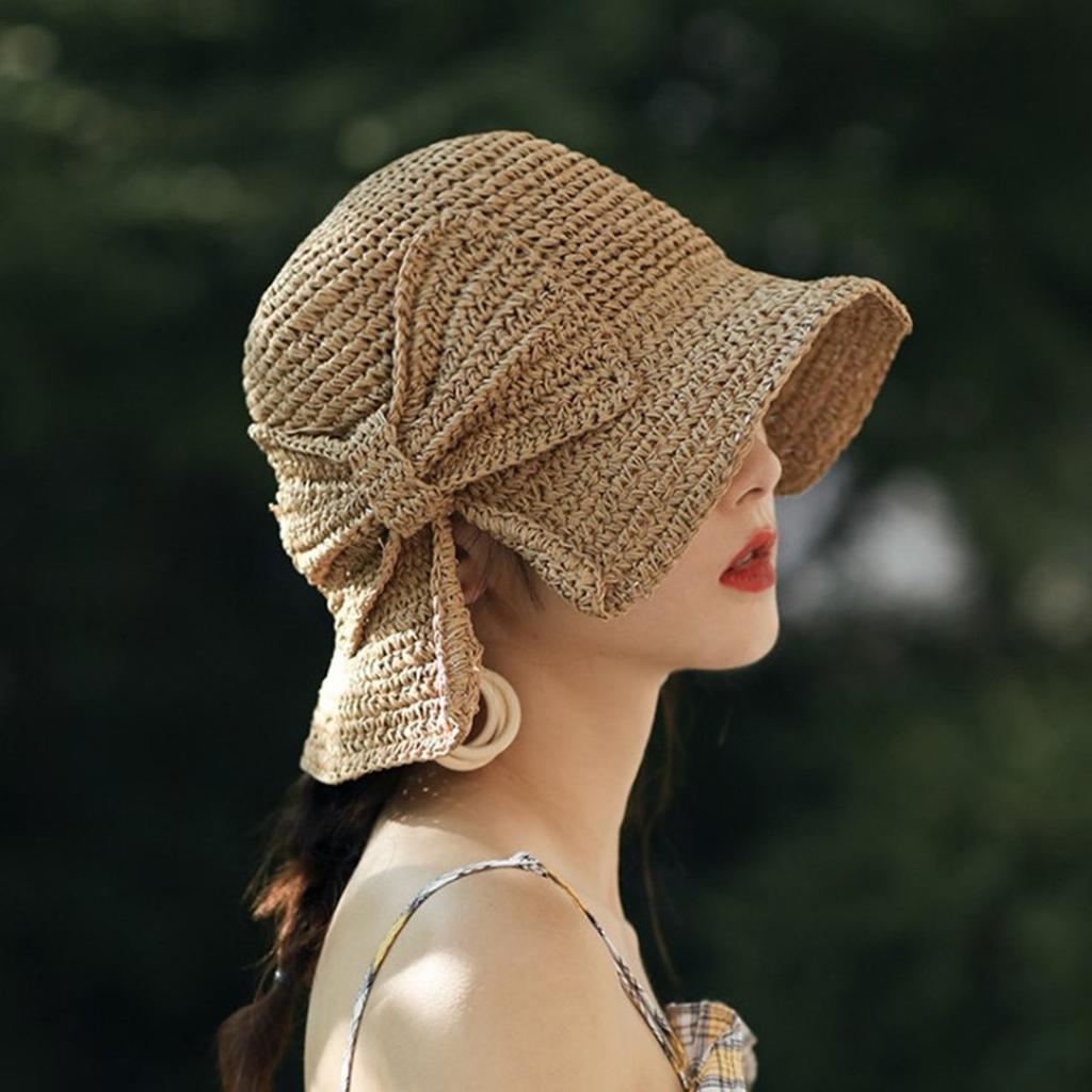 Buy Childhood Raffia Bow Sun Hat Wide 