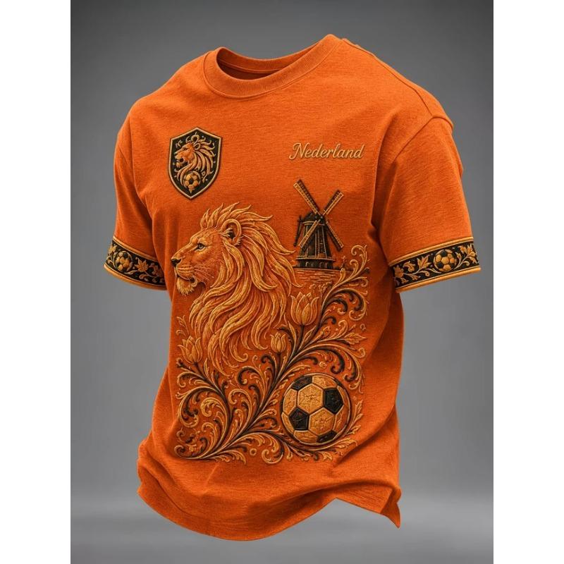 Moda Uomo T-shirt da Uomo Stampata 3D Girocollo Manica Corta Trendy Streetwear