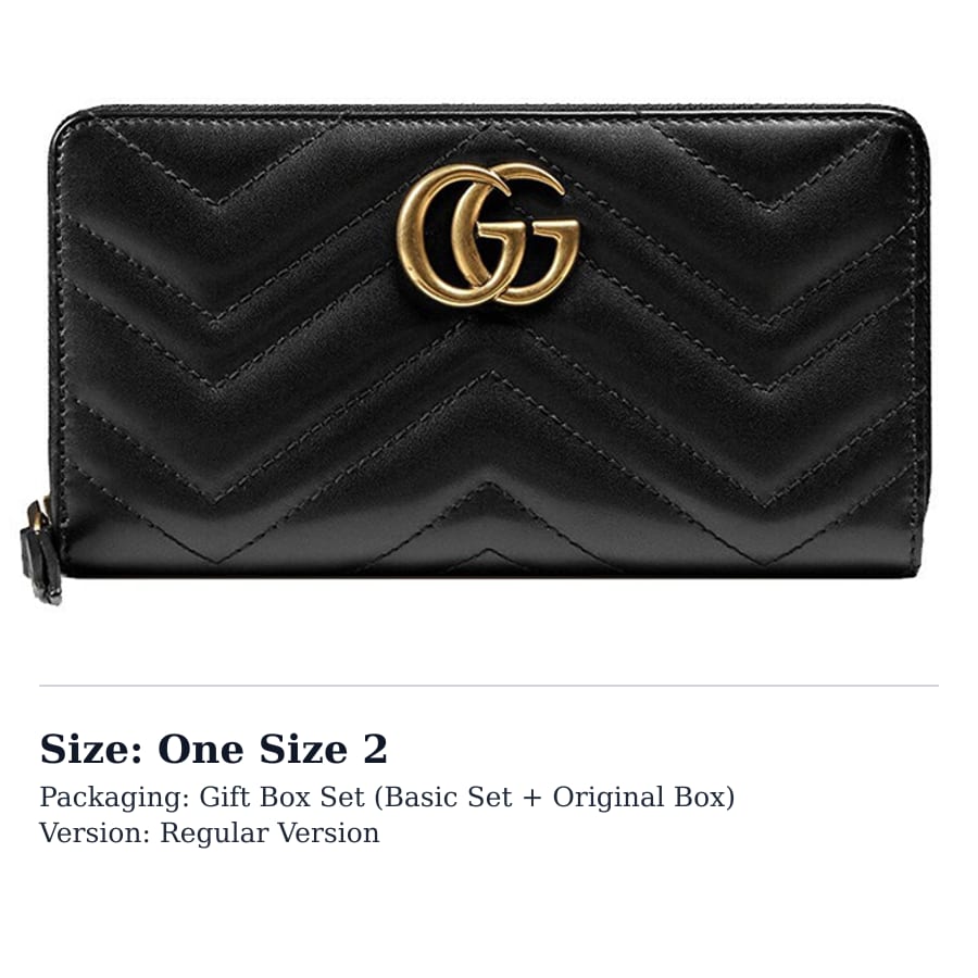 GUCCI GG Marmont Artificial Leather Wallet Women's Black 443123-DTD1T-1000