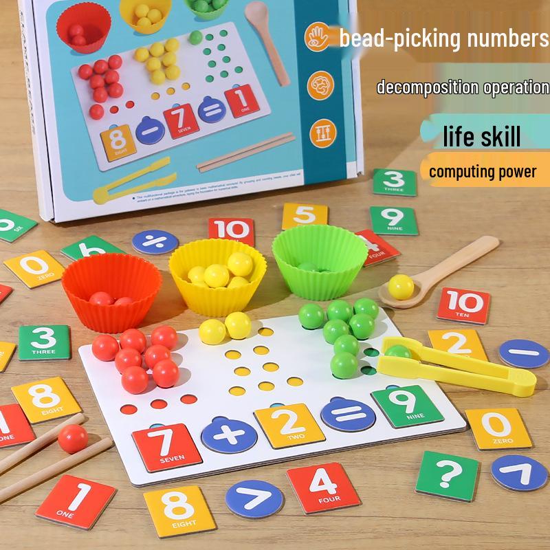 

Handmade DIY Wooden Beads Maths Teaching Toy for Kids