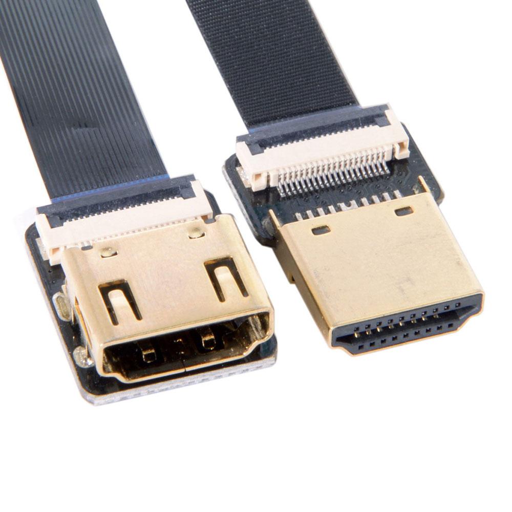 0.2M FPV Straight HDMI Type-A Male To Female FPC Flat Cable for HDTV Multicopter Aerial Photography