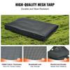 Dump Truck Mesh Tarp, 7 x 22 ft, PVC Coated Black Heavy Duty Cover with 5.5" 18oz Double Pocket, Brass Grommets, Reinforced Double Needle Stitch