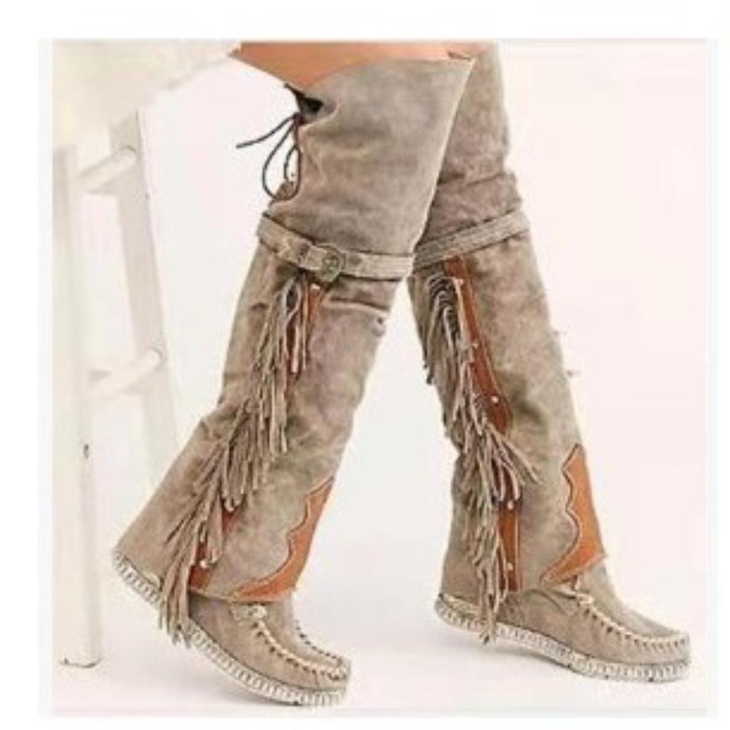 Autumn and winter new products suede fringed 35-43 high boots knee boots