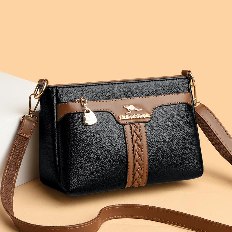 Women's bag 2025 winter new mother bag fashionable atmosphere shoulder messenger bag trendy middle-aged women's bag splicing handbag