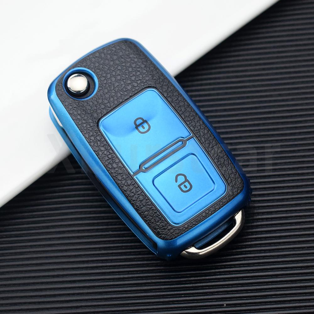 For VW Volkswagen Golf 4 5 6 MK4 Amarok Polo Bora Jetta Altea Alhambra Passat Beetle Caddy Tiguan TPU Car Key Case Cover Shell