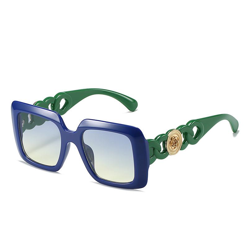 

Square Sun Glasses Women Ins Popular Fashion Double Color Frame Retro Leopard Shades UV400 Men Trending Sun Glasses Oculus as picture