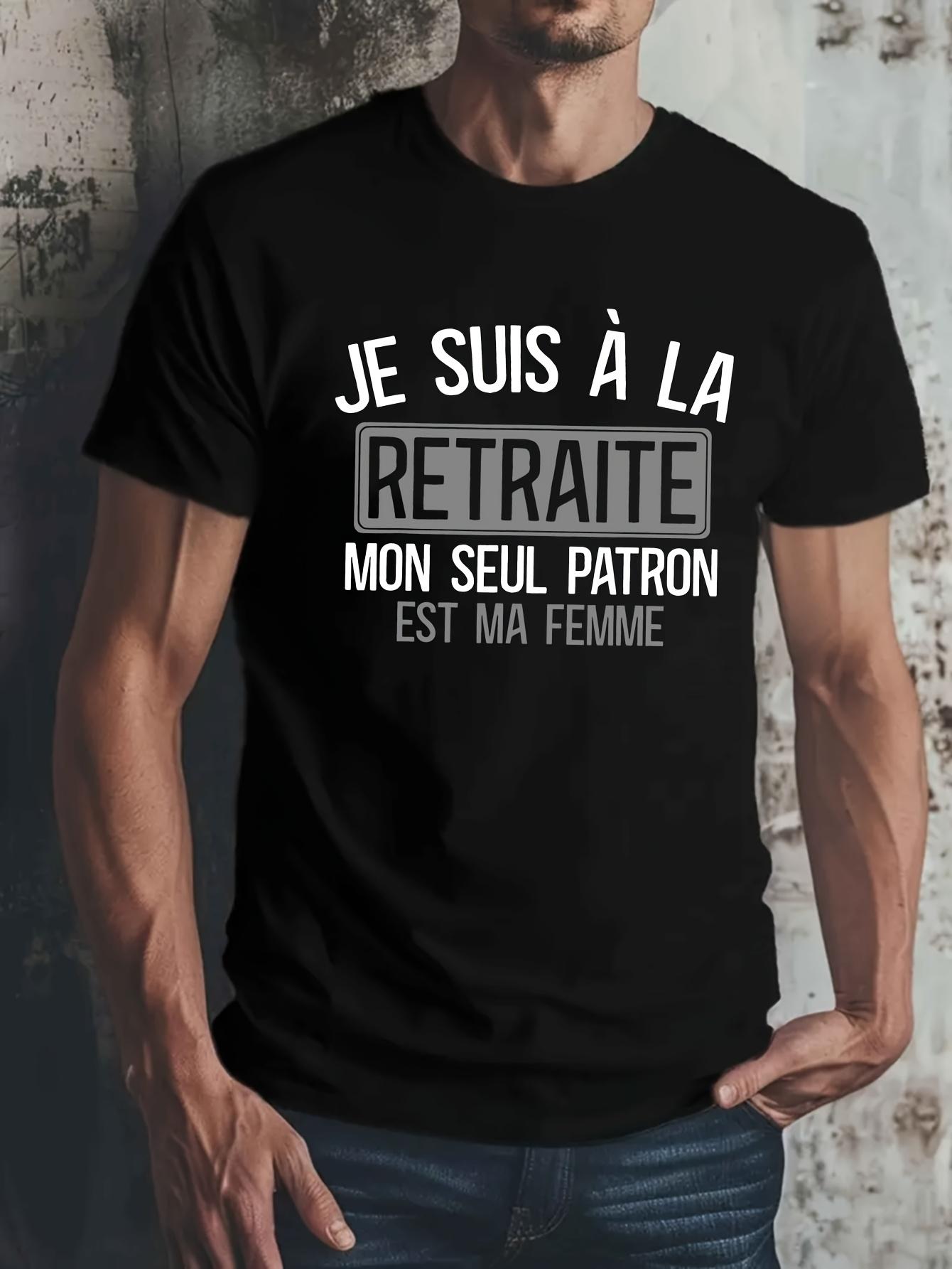 Men s T-Shirt Y2K French Retirement Style Geometric Plus Size S