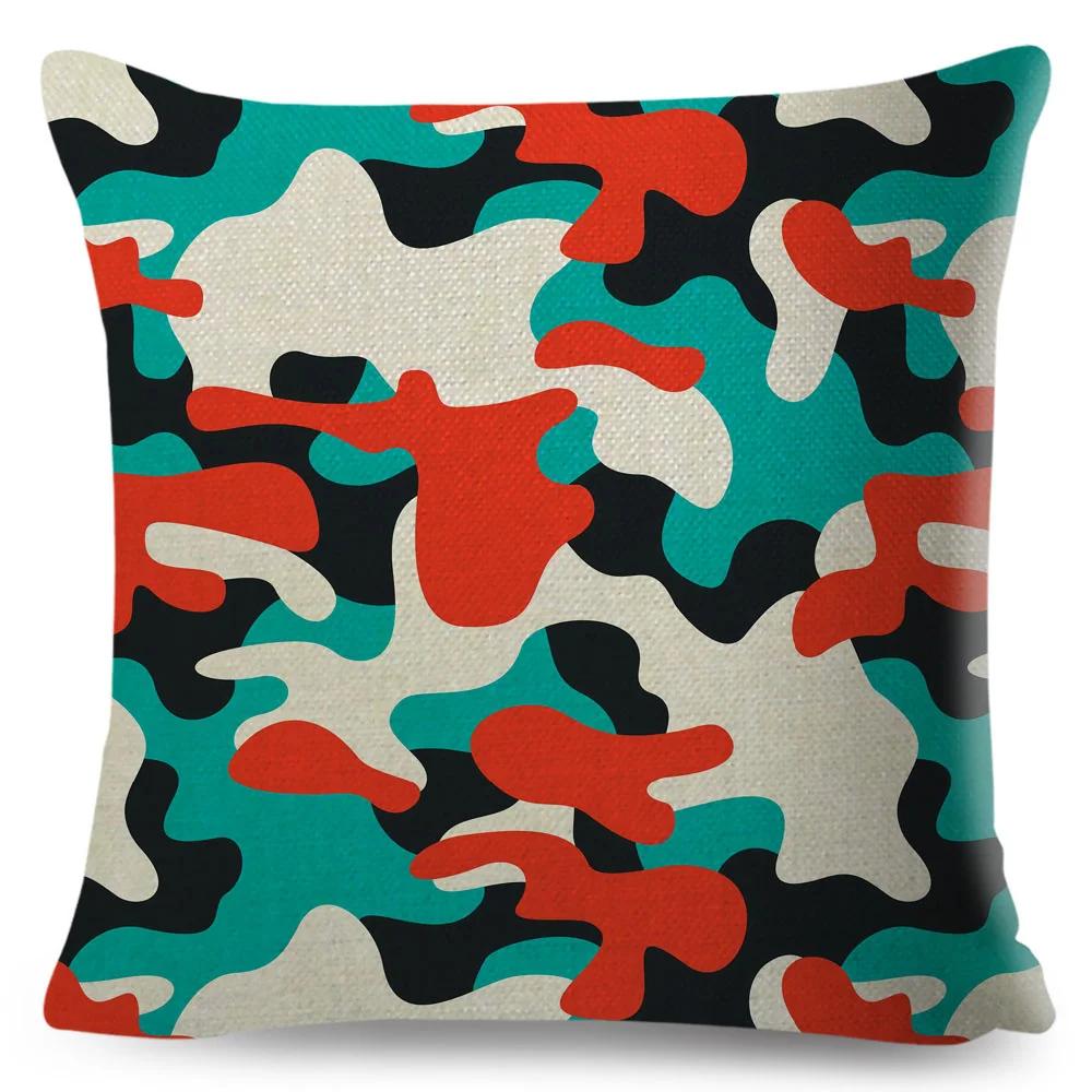 Heimdeko Geometrische Kissenbezüge Dekorative Militär-Camo Kissenbezüge Schlafzimmer Wohnzimmer Sofa Autos