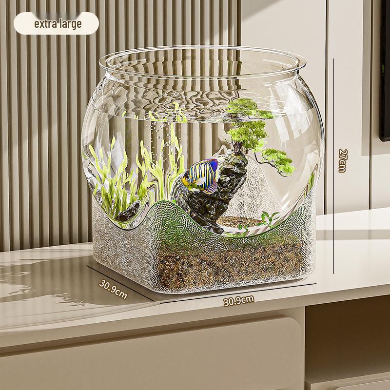 Transparent PET Material Wear-Resistant Desktop Hydroponic Goldfish Tank - Durable and Varied Styles