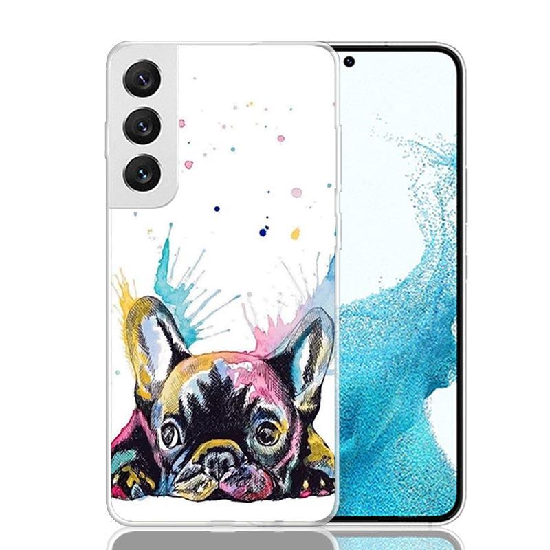 

French Bulldog Dog Pug Case Phone Cover for Samsung Galaxy S24 S25 Ultra S23 Plus S22 + S21 S20 FE S10 S25 Edge Trend Fundas Gal Samsung S25 Ultra