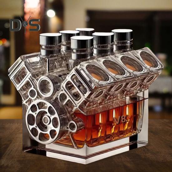 V8-motorer whiskyflaska kreativ vinkaraff dekoration personlig whiskyflaska hem bar prydnad