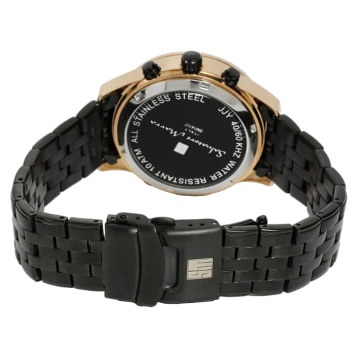 Salvatore Marra Men's Limited Edition Solar-Powered Radio-Controlled Chronograph Watch, Black and Pink Gold, SM14117-PGBK