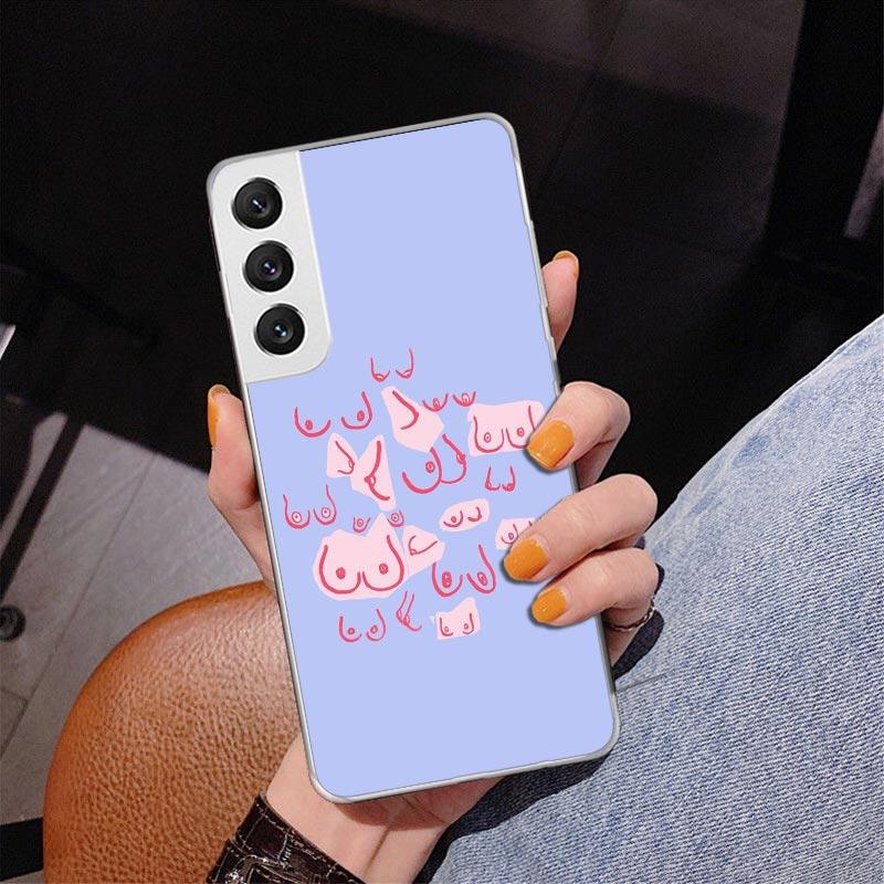 Boobs Art Print Phone Case For Samsung Galaxy S24 S25 Edge S26 Ultra S23 S22 S21 Plus S20 FE + Personalized Print Cover Galaxy S