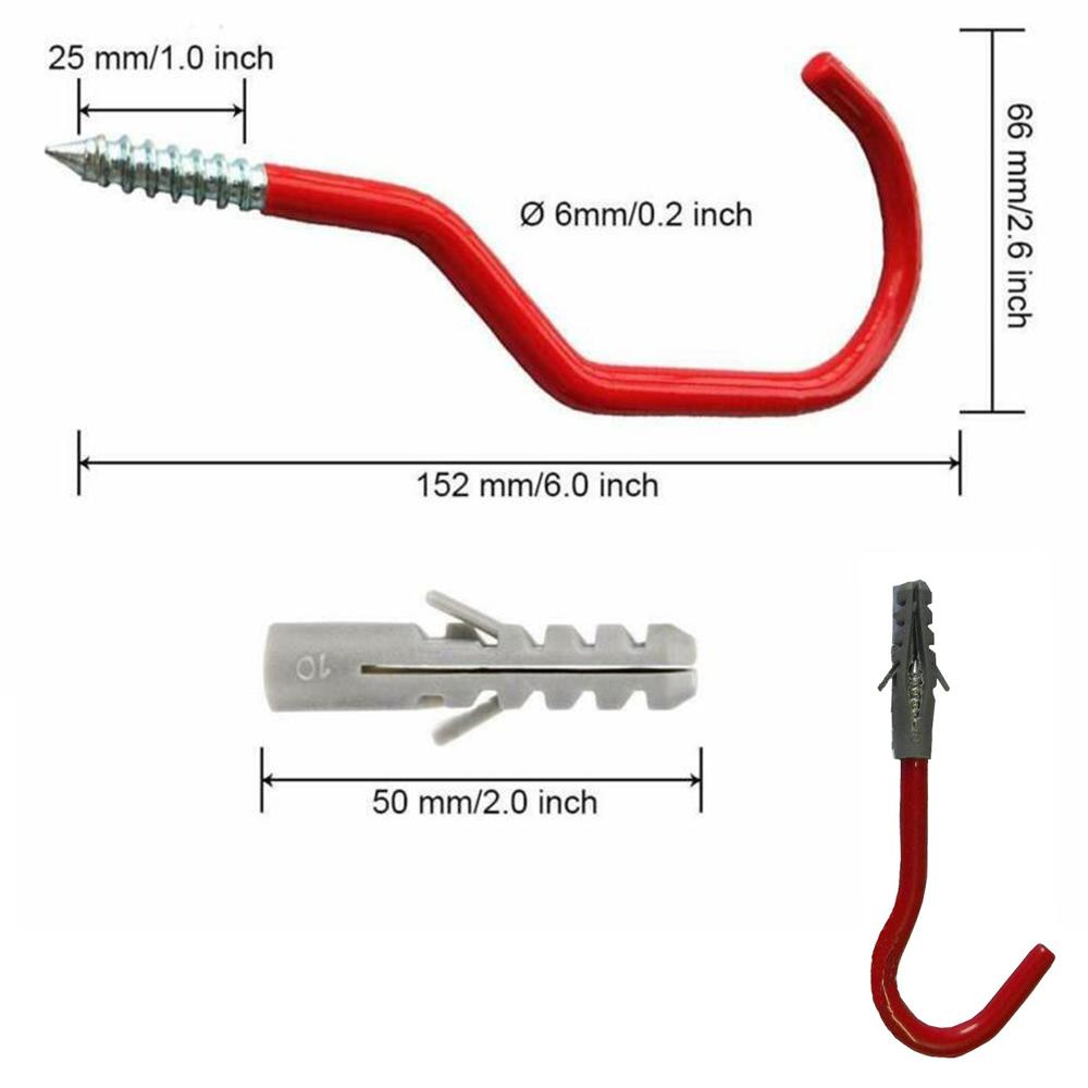 Red Bracket Road Large Wall Mount Bike Wall Stand Holder Cycling Rack Bicycle Hooks Hanging Hook