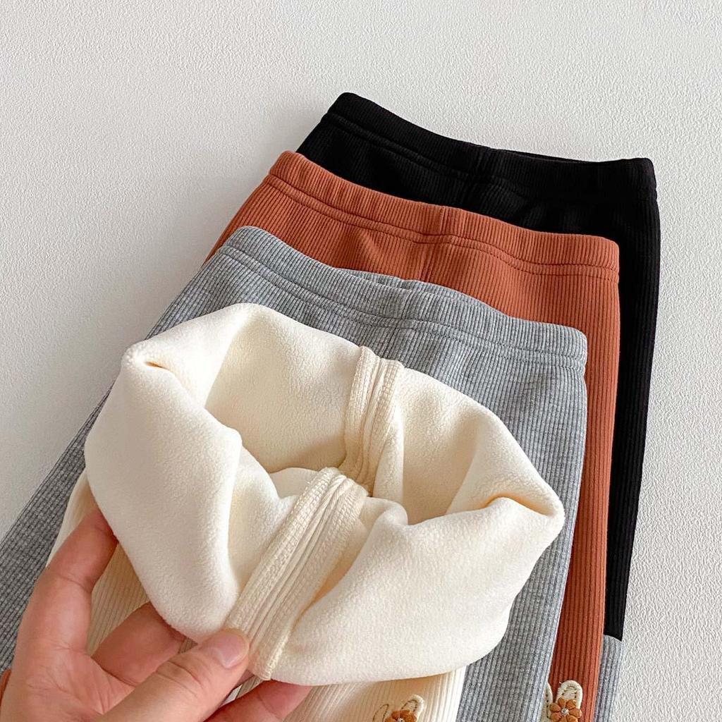 Girls' Cartoon Rabbit Patchwork Leggings - Autumn/Winter Infant Pants