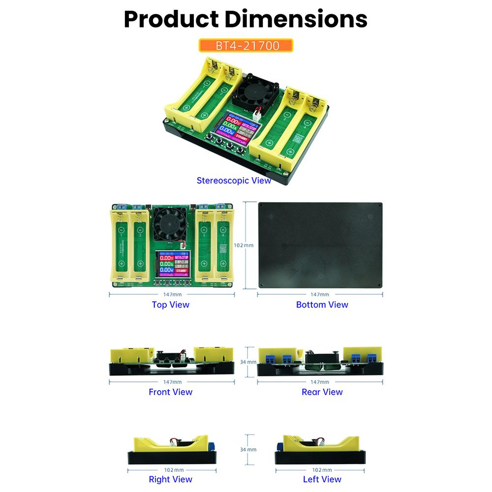 High Precision Battery Capacity Tester DC Two Wire Internal Resistance Discharge Voltage PD Power Supply For Lithium Battery