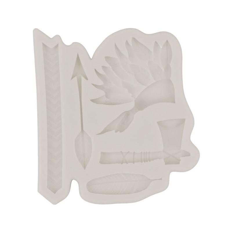 

Стрела перо индийский головной убор в форме силиконовой формы помадка шоколадная форма DIY торт десертная форма для выпечки DIY поставки серый