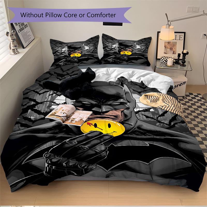 3pcs Batman Duvet Cover Set (1 Duvet Cover + 2 Pillowcases, No Core) - Comfortable, And Breathable Bedroom Decoration yy251104038