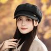 New British Style Hat for Women Showing Their Faces Little Duckball Cap Warm Painter Newspaper  Baby Hat  Casual and Versatile Octagonal Hat