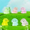 10Pcs Colorful Kawaii Luminous Resin 3D Puppy Ornaments Miniature Figurines Creative Diy Home Decoration Accessories Gifts