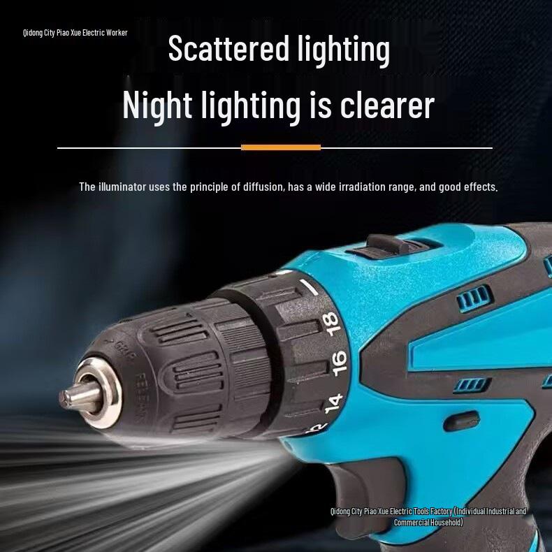 High-Power Brushless Electric Hand Drill Set with Lithium Battery