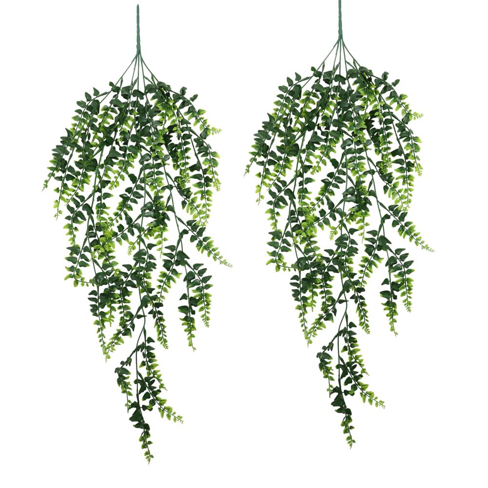 80cmPersian Fern Leaves Vines Home Room Decor Hanging Artificial Plant Plastic Leaf Grass Wedding Party Wall Balcony Decoration