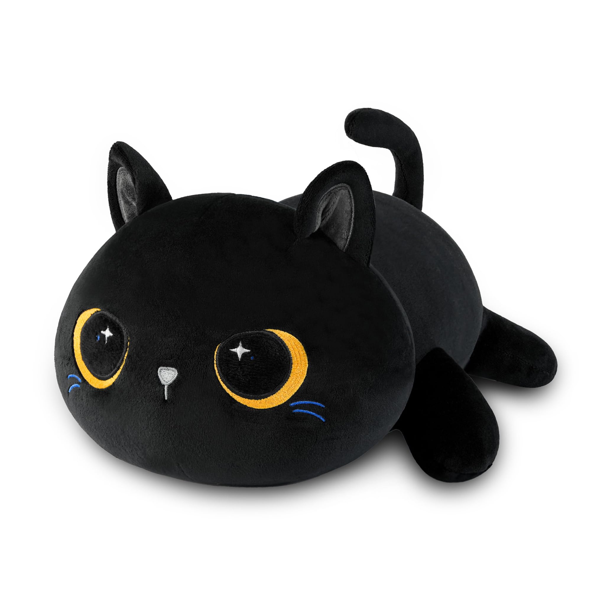 

Мягкая игрушка Puffpals, лежащая, кошка, животное, подушка для тела, пушистая, мягкая, приятная на ощупь, подарок (33смЧК)