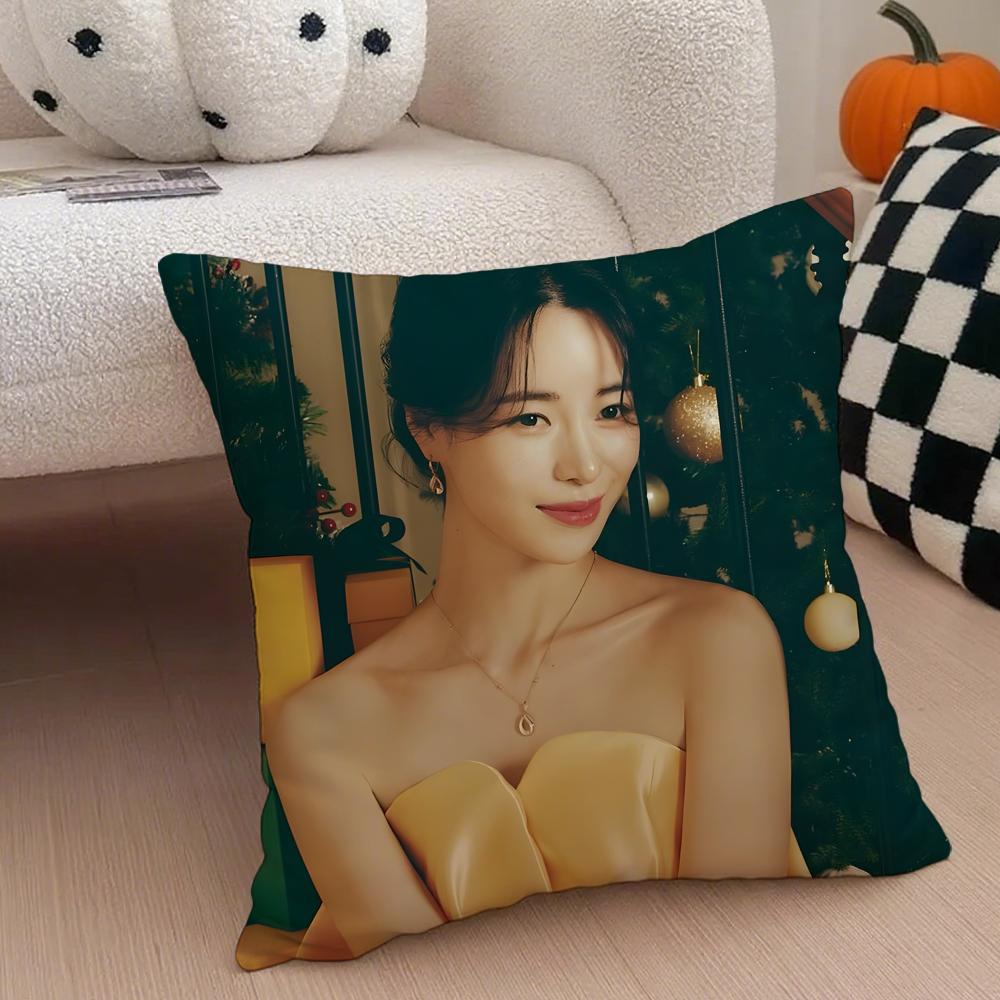 Actor Seductive LLim Jiyeon Cushion Cover Throw Pillow Cover Hidden Button Durable Polyester Chair Cushion