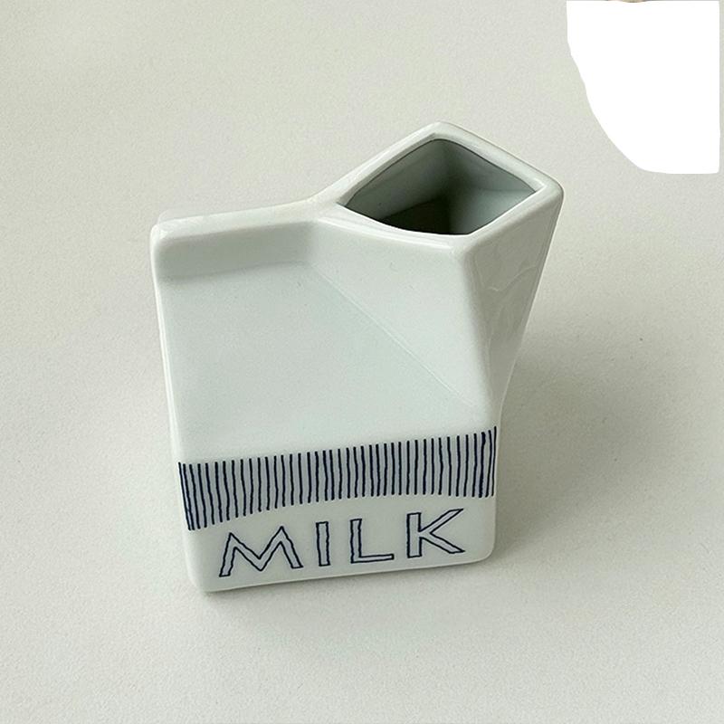 Cute Milk Box Shape Ceramic Cup Household 200~300ml Creative Water Cups Korean Style New White Aesthetic Breakfast Milk Cup белый