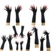 Halloween Long Vampire Claw Gloves With Fake Nails For Cosplay Costume Party