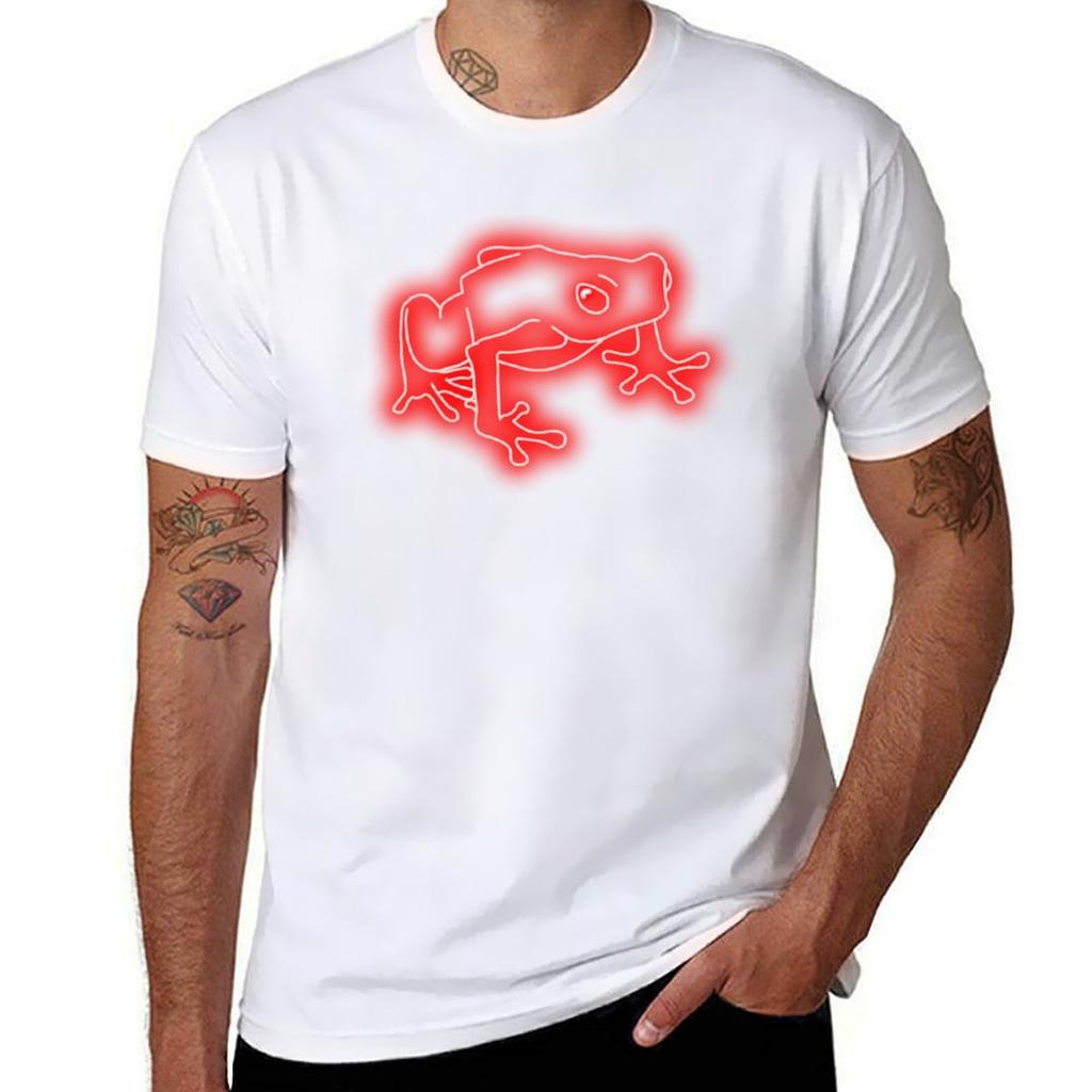 Neon Frog Red Tshirt Basic Tee Shirt For Everyday Outfit