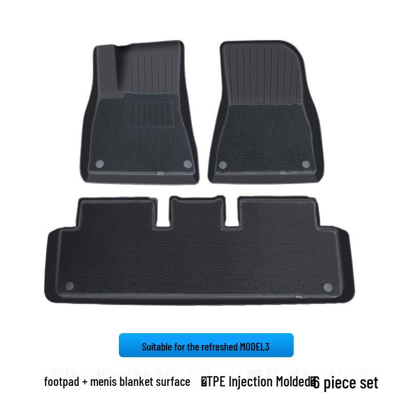 Tapis de sol, Tapis de coffre, Boîte de rangement de coffre, Film trempé, Garde-boue pour Tesla Model 3