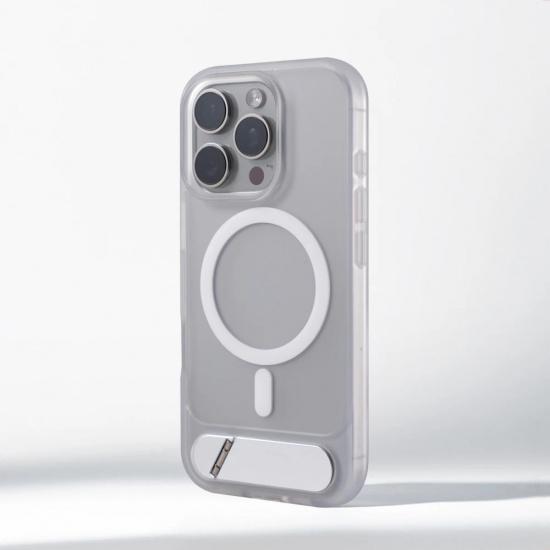 Invisible Metal Stand Magnetic Bumper Case For iPhone 18 17 16 Pro Max 15 14 13 Pro For MagSafe Wireless Charge Shockproof Cover