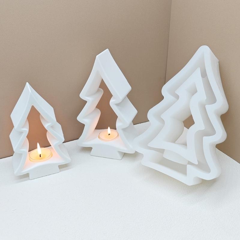 Christmas Tree Candle Holder Silicone Molds Epoxy Resin Molds Soap Molds Candlestick Molds for Candle Holder Making