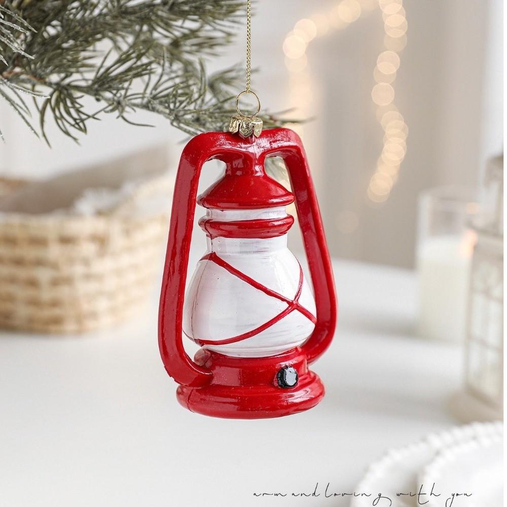 Red White Painted Christmas Ornaments Plastic DIY Christmas Tree Pendant Christmas Tree Hanging Ornaments Christmas Navidad Gift
