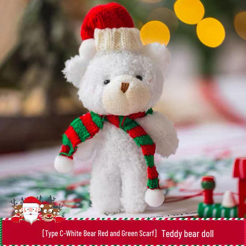 Christmas Floral Teddy Bear Scarf Pendant - Cute DIY Apparel Gift