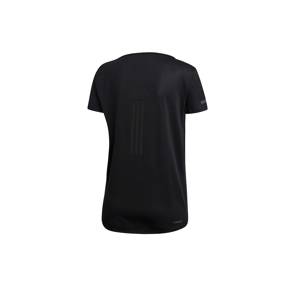 Adidas Quick-Drying Sports Casual Reflective Round Neck Short Sleeve T-Shirt Women Tops Black EI6385