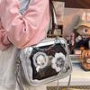 Y2K Cool Hot Ita Shoulder Bag Harajuku Girls Gothic Chain Transparent Tote Bag Large Capacity Crossbody Bag DIY Display Handbags