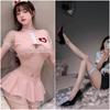 Large Size Sex Clothes Pink Sexy Nurse Clothes Cosplay Hollow Women Free Passion Pure Desire Suit