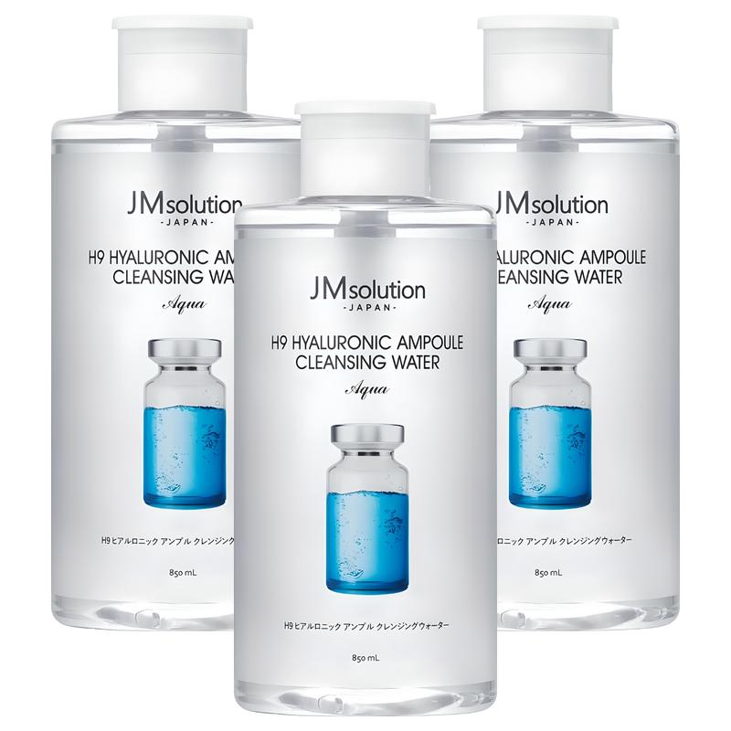 JM Solution H9 Hyaluron Ampullen Reinigungswasser Aqua, 850ml, 3 Stück