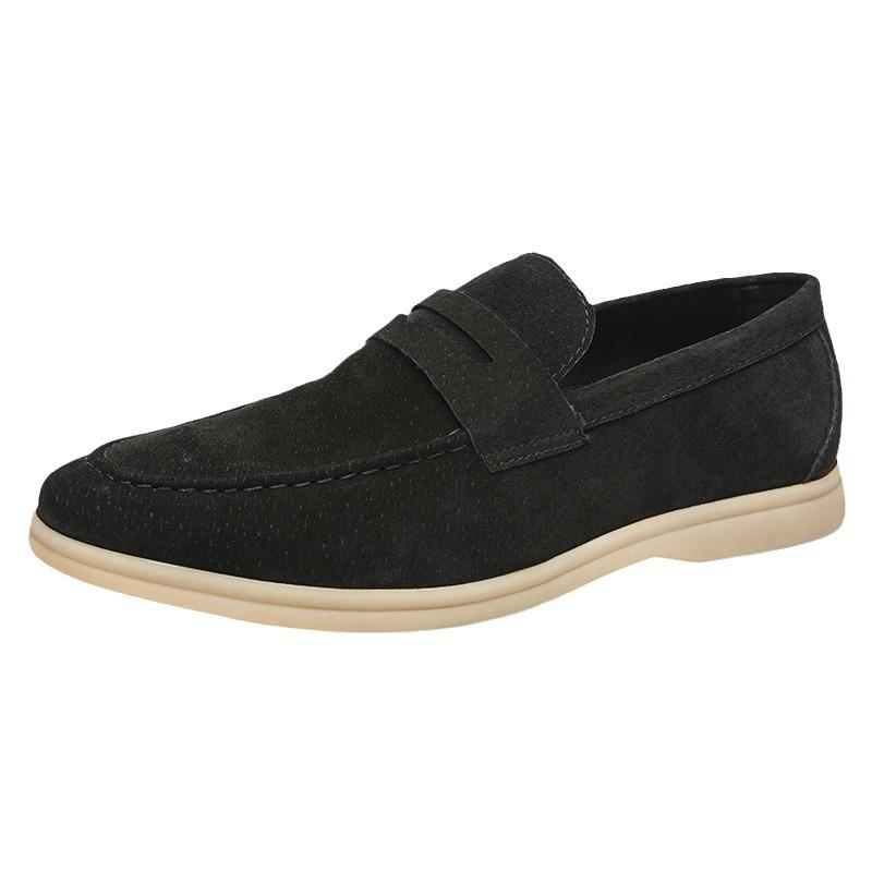 2025 nowe męskie buty duże rozmiary casualowe skórzane buty moda płaskie buty loafersy trend proste formalne biznesowe